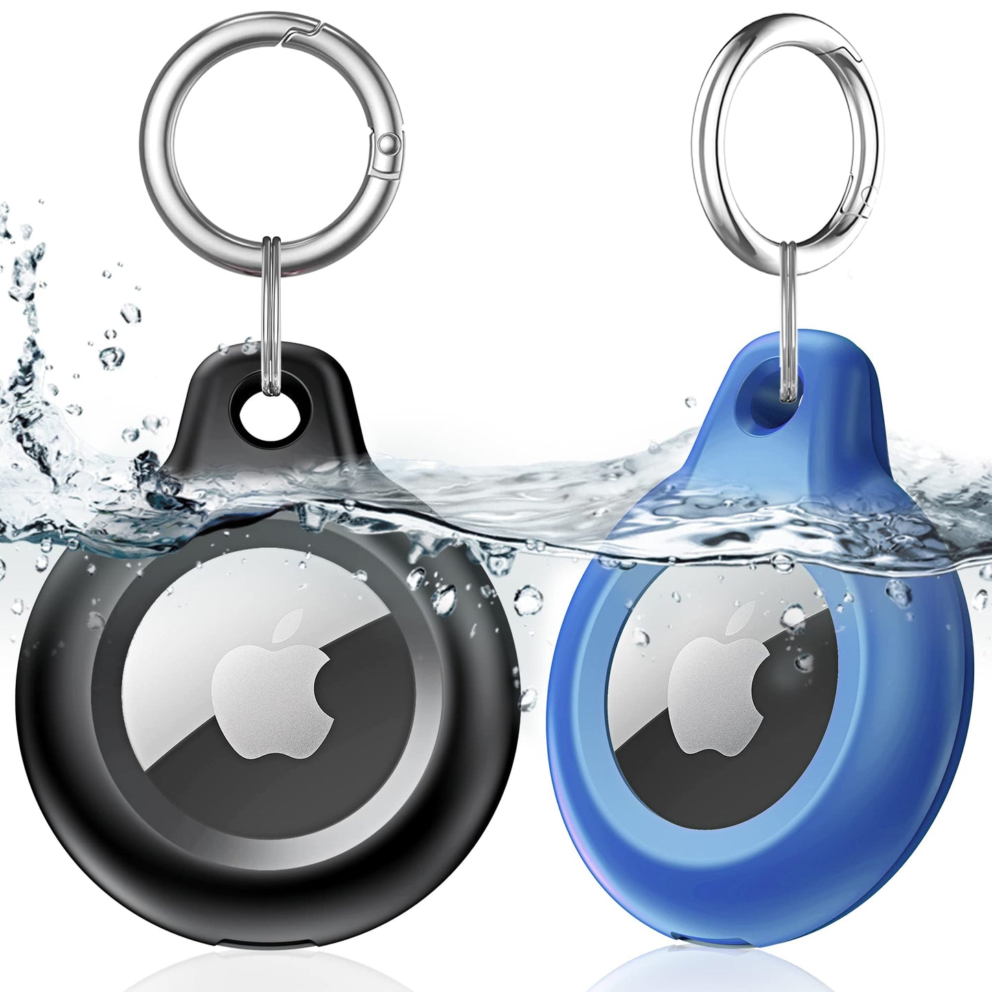 4 Pack Airtag Keychain for Apple Air Tag Holder IPX8 Waterproof Military-Grade Drop Shockproof Protective Cover Case Scratch Resistant for Pets, Dog, Keys, Cat, Luggage Royalty’s Flame