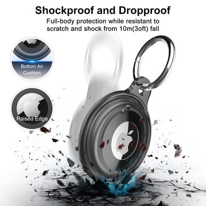 4 Pack Airtag Keychain for Apple Air Tag Holder IPX8 Waterproof Military-Grade Drop Shockproof Protective Cover Case Scratch Resistant for Pets, Dog, Keys, Cat, Luggage Royalty’s Flame