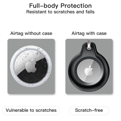4 Pack Airtag Keychain for Apple Air Tag Holder IPX8 Waterproof Military-Grade Drop Shockproof Protective Cover Case Scratch Resistant for Pets, Dog, Keys, Cat, Luggage Royalty’s Flame