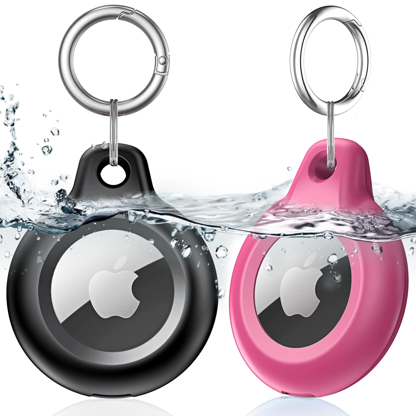 4 Pack Airtag Keychain for Apple Air Tag Holder IPX8 Waterproof Military-Grade Drop Shockproof Protective Cover Case Scratch Resistant for Pets, Dog, Keys, Cat, Luggage Royalty’s Flame