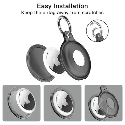 4 Pack Airtag Keychain for Apple Air Tag Holder IPX8 Waterproof Military-Grade Drop Shockproof Protective Cover Case Scratch Resistant for Pets, Dog, Keys, Cat, Luggage Royalty’s Flame