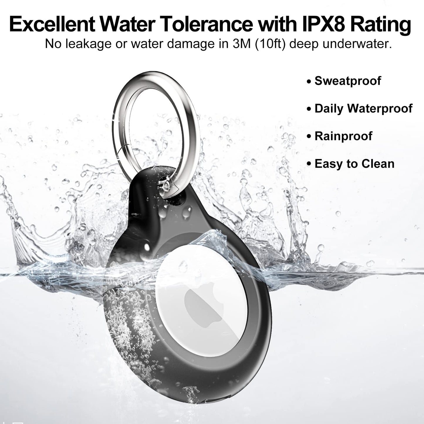4 Pack Airtag Keychain for Apple Air Tag Holder IPX8 Waterproof Military-Grade Drop Shockproof Protective Cover Case Scratch Resistant for Pets, Dog, Keys, Cat, Luggage Royalty’s Flame