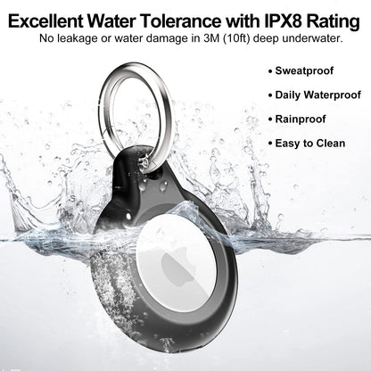 4 Pack Airtag Keychain for Apple Air Tag Holder IPX8 Waterproof Military-Grade Drop Shockproof Protective Cover Case Scratch Resistant for Pets, Dog, Keys, Cat, Luggage Royalty’s Flame