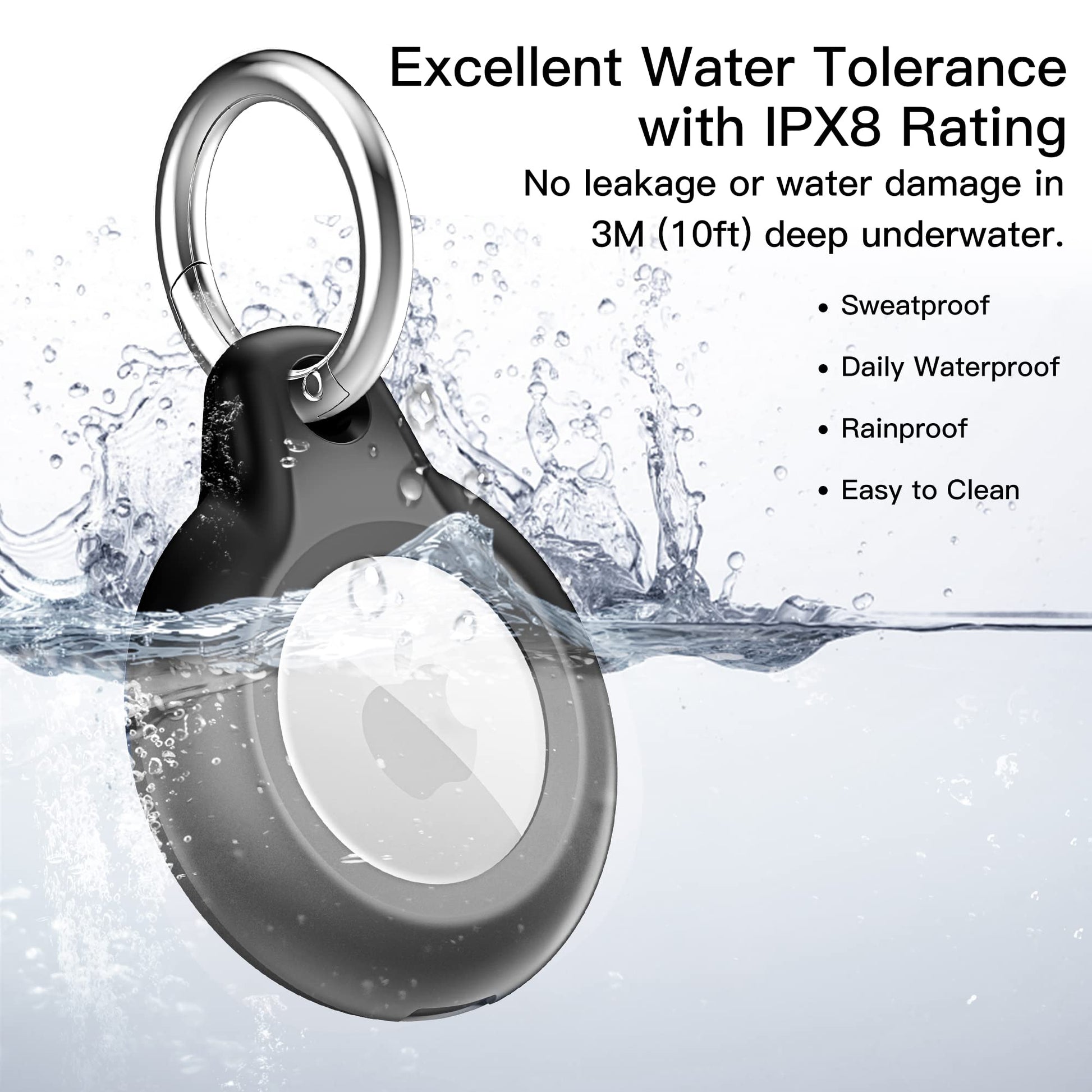 4 Pack Airtag Keychain for Apple Air Tag Holder IPX8 Waterproof Military-Grade Drop Shockproof Protective Cover Case Scratch Resistant for Pets, Dog, Keys, Cat, Luggage Royalty’s Flame