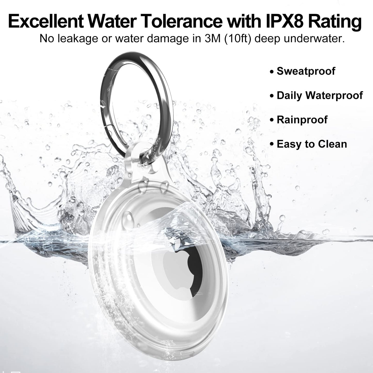4 Pack Airtag Keychain for Apple Air Tag Holder IPX8 Waterproof Military-Grade Drop Shockproof Protective Cover Case Scratch Resistant for Pets, Dog, Keys, Cat, Luggage Royalty’s Flame