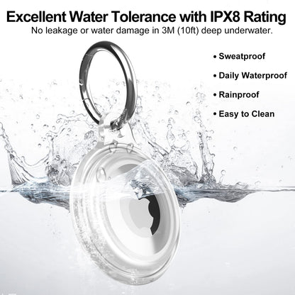 4 Pack Airtag Keychain for Apple Air Tag Holder IPX8 Waterproof Military-Grade Drop Shockproof Protective Cover Case Scratch Resistant for Pets, Dog, Keys, Cat, Luggage Royalty’s Flame