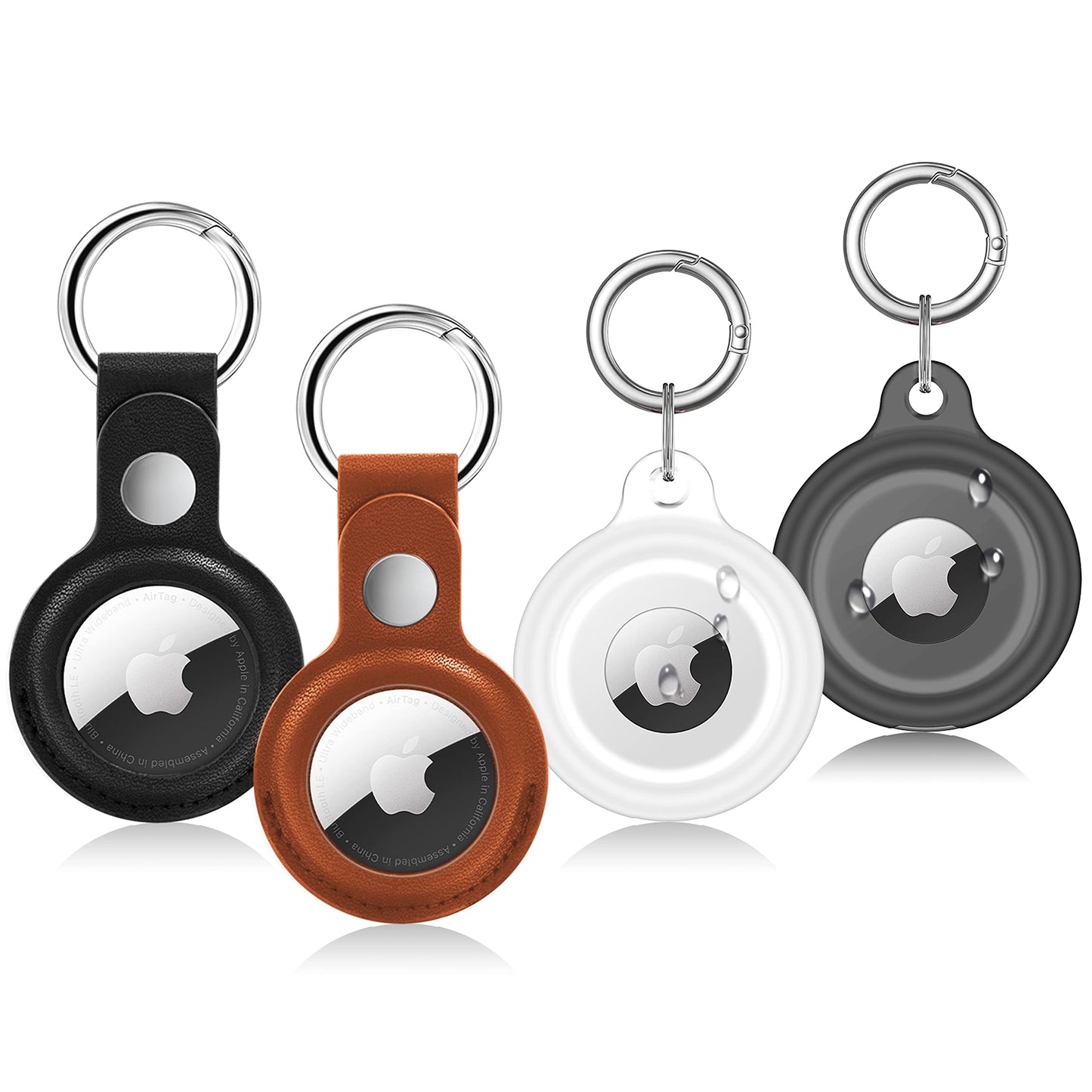 4 Pack Airtag Keychain for Apple Air Tag Holder IPX8 Waterproof Military-Grade Drop Shockproof Protective Cover Case Scratch Resistant for Pets, Dog, Keys, Cat, Luggage Royalty’s Flame