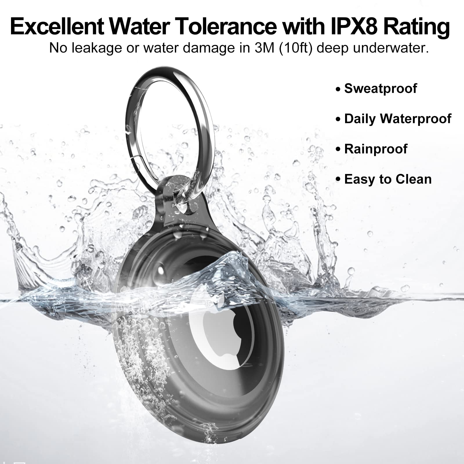 4 Pack Airtag Keychain for Apple Air Tag Holder IPX8 Waterproof Military-Grade Drop Shockproof Protective Cover Case Scratch Resistant for Pets, Dog, Keys, Cat, Luggage Royalty’s Flame