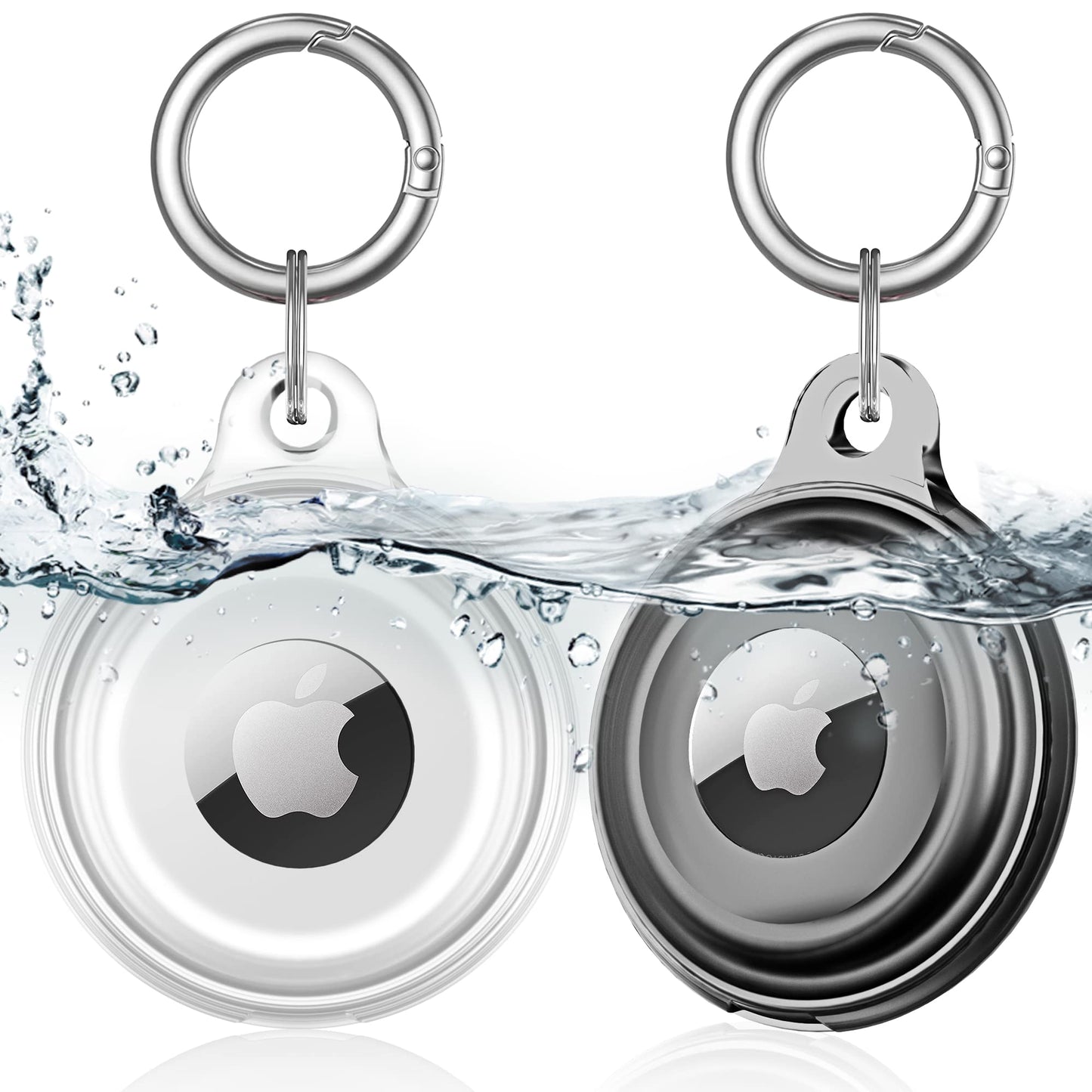 4 Pack Airtag Keychain for Apple Air Tag Holder IPX8 Waterproof Military-Grade Drop Shockproof Protective Cover Case Scratch Resistant for Pets, Dog, Keys, Cat, Luggage Royalty’s Flame