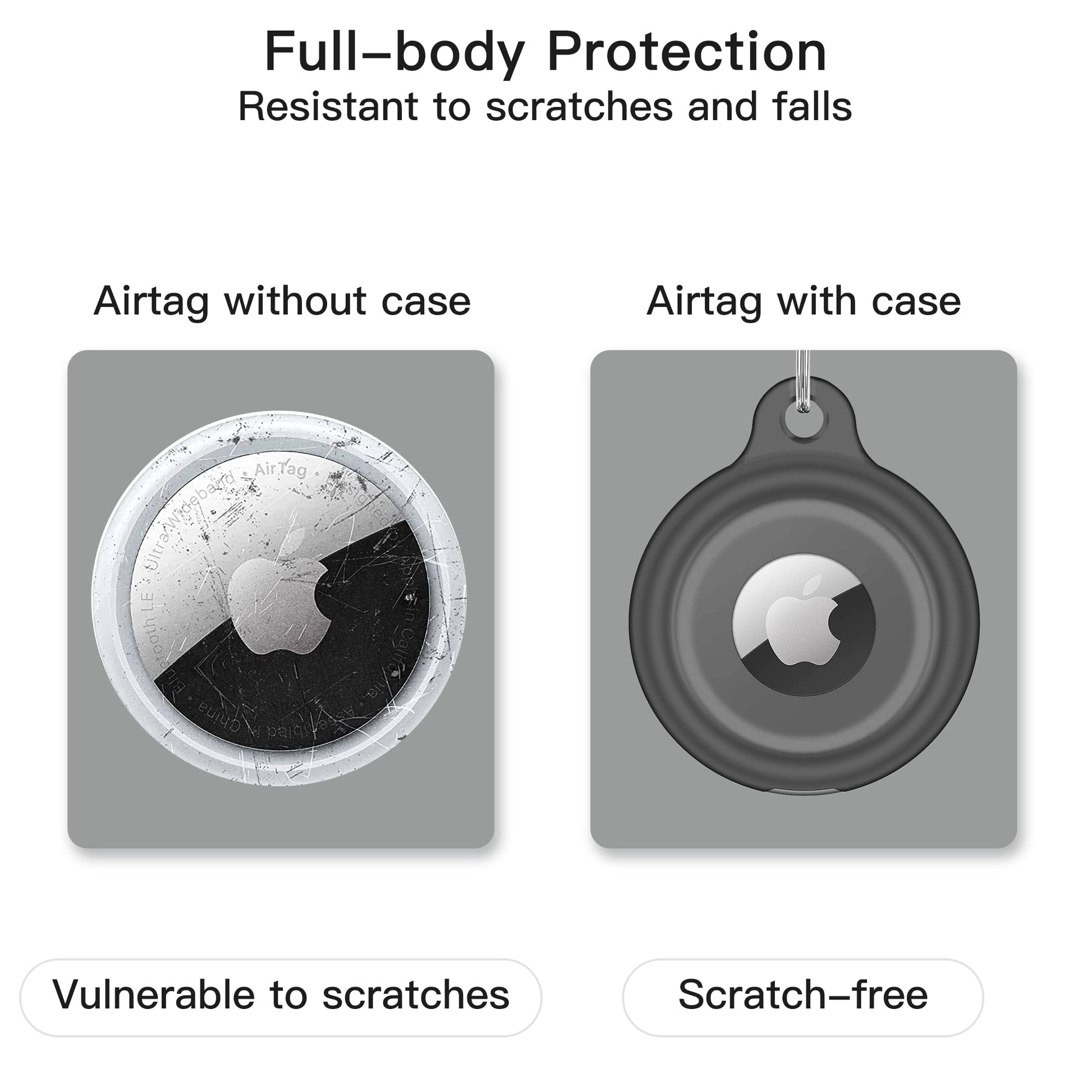 4 Pack Airtag Keychain for Apple Air Tag Holder IPX8 Waterproof Military-Grade Drop Shockproof Protective Cover Case Scratch Resistant for Pets, Dog, Keys, Cat, Luggage Royalty’s Flame