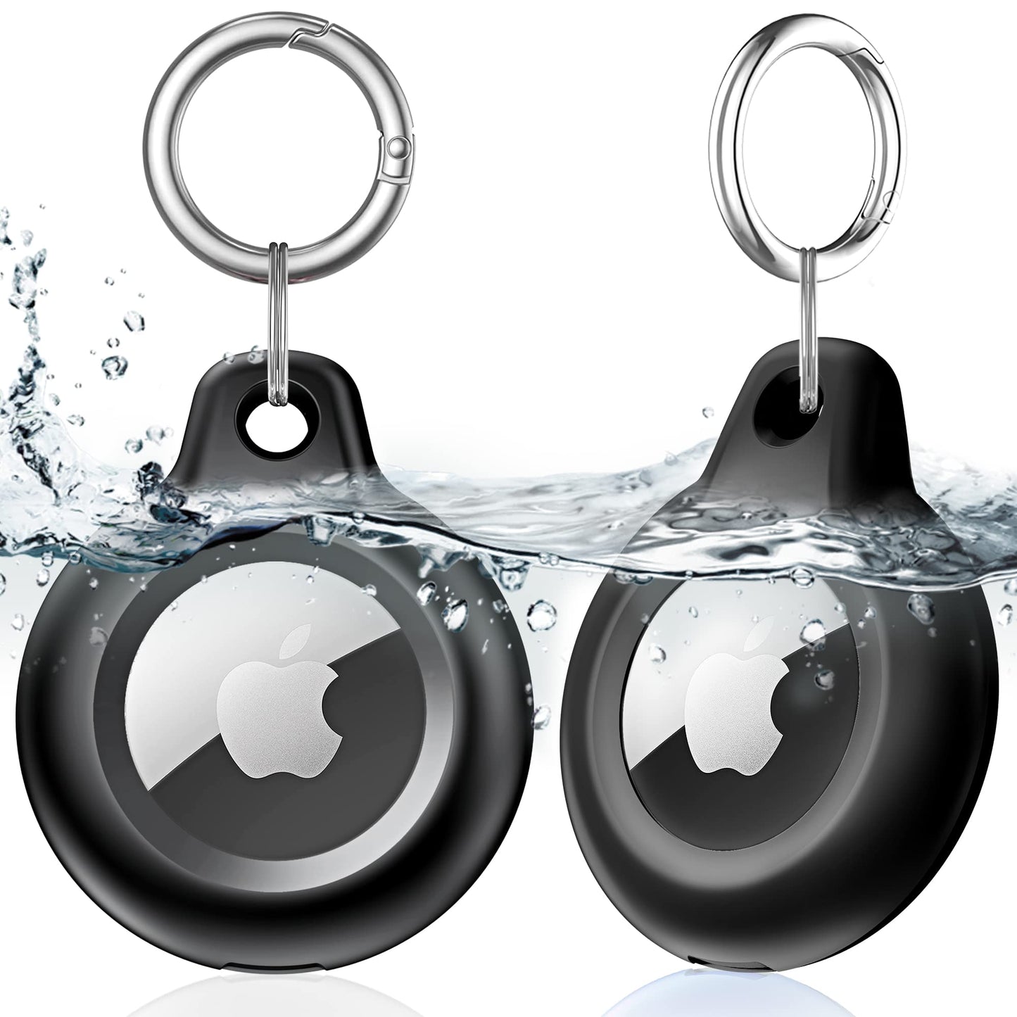 4 Pack Airtag Keychain for Apple Air Tag Holder IPX8 Waterproof Military-Grade Drop Shockproof Protective Cover Case Scratch Resistant for Pets, Dog, Keys, Cat, Luggage Royalty’s Flame