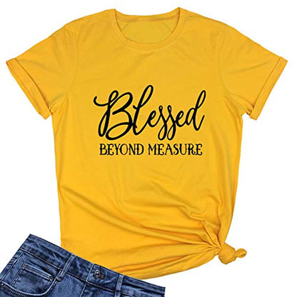 LOOKFACE Women Blessed Beyong Measure Gprahic Funny Cute T Shirts(Gift Ideas) Royalty’s Flame