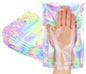 Smell Proof Bags & Resealable Foil Pouch Bag [100 PCS ] Great for Party Favor Food Storage (Holographic Color, 8 x 5.5 Inch) - Royalty’s Flame