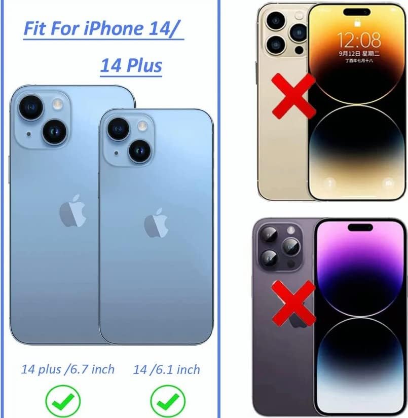 50pcs 9H Camera Lens for iPhone 14/14 Plus Case Protector Tempered Glass Cover HD Clear Royalty’s Flame