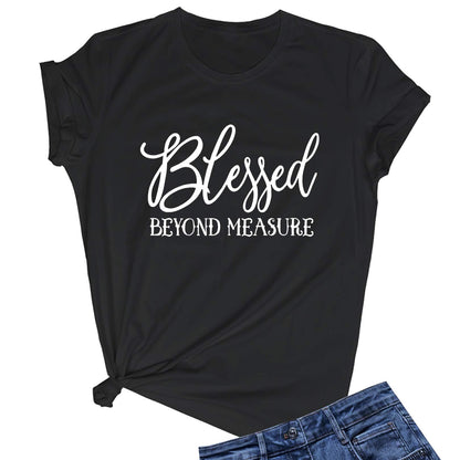 LOOKFACE Women Blessed Beyong Measure Gprahic Funny Cute T Shirts(Gift Ideas) Royalty’s Flame