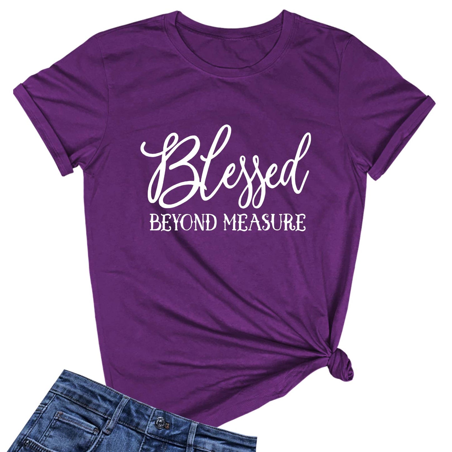 LOOKFACE Women Blessed Beyong Measure Gprahic Funny Cute T Shirts(Gift Ideas) Royalty’s Flame