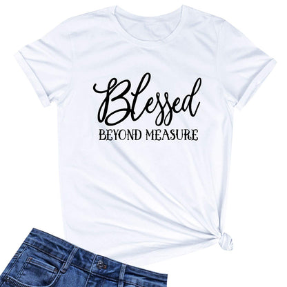 LOOKFACE Women Blessed Beyong Measure Gprahic Funny Cute T Shirts(Gift Ideas) Royalty’s Flame