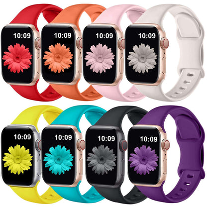 Brigtlaiff 8 Pack Bands Compatible with Apple Watch Band 38mm 40mm 41mm 42mm 44mm 45mm 49mm for Women Men, Breathable Soft Silicone Sport Strap for iWatch Series Ultra 9 8 7 6 5 4 3 2 1 SE - Royalty’s Flame