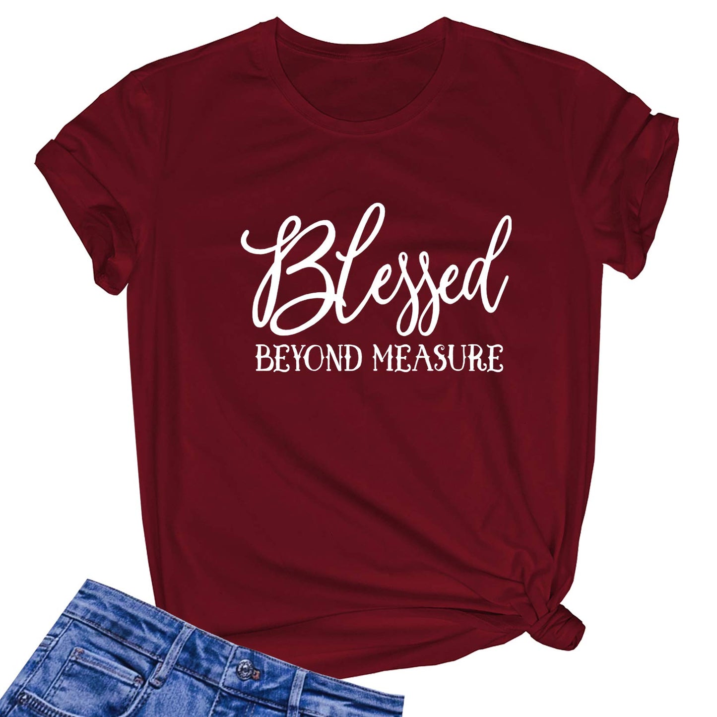 LOOKFACE Women Blessed Beyong Measure Gprahic Funny Cute T Shirts(Gift Ideas) Royalty’s Flame