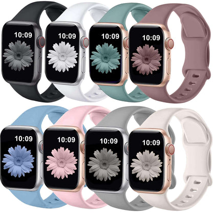 Brigtlaiff 8 Pack Bands Compatible with Apple Watch Band 38mm 40mm 41mm 42mm 44mm 45mm 49mm for Women Men, Breathable Soft Silicone Sport Strap for iWatch Series Ultra 9 8 7 6 5 4 3 2 1 SE - Royalty’s Flame