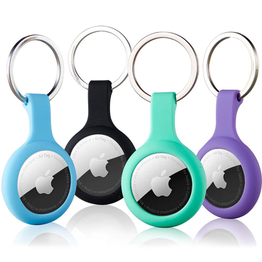 Airtags 4 Pack Holder Keychain, Silicone GPS Case Key Ring for Air Tags-4, Key Chain Accessories for Apple Item Finder Tracker, Itag Cover for Pet Dog Cat, Waterproof Airtag Keychain Holder Royalty’s Flame