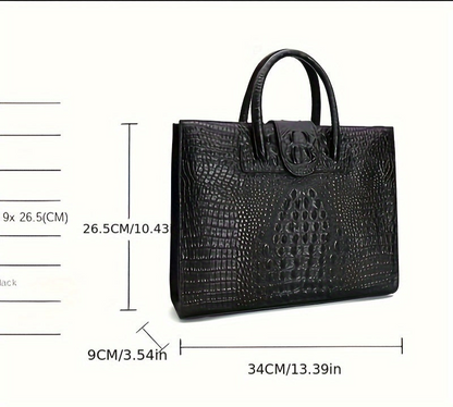 RF New Commuter Crocodile Pattern Leather Women's Bag Large