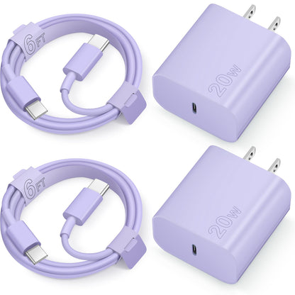 iPhone 15 Charger Fast Charging Type C Charger USB C Charger Block iPad Pro Charger with 2 Pack 6FT Cable for iPhone 15/15 Plus/15 Pro/15 Pro Max/iPad Pro/Mini/Air/Air4/AirPods/Samsung Royalty’s Flame