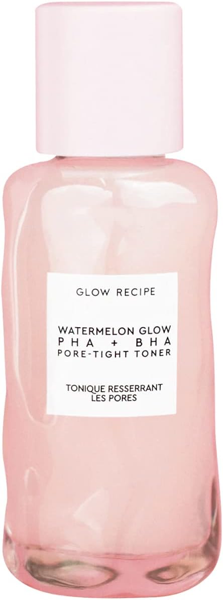 Glow Recipe PHA  BHA Face Toner  Korean Skin Care Toner Pore Minimizer  Facial Exfoliator for Glass Skin  Tightening  Hydrating Skincare with Hyaluronic Acid  Watermelon 40ml