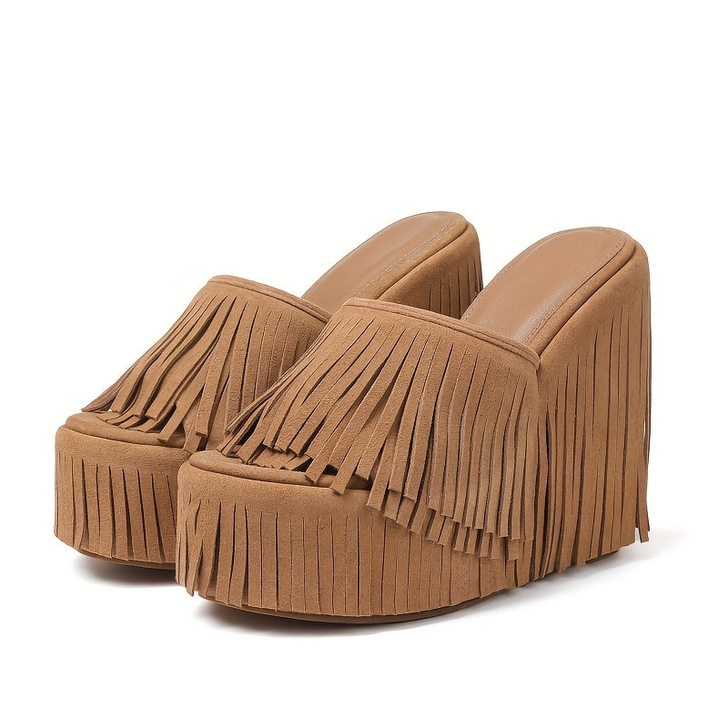 Fringe Tassel Wedge Sandals Comfort  Style
