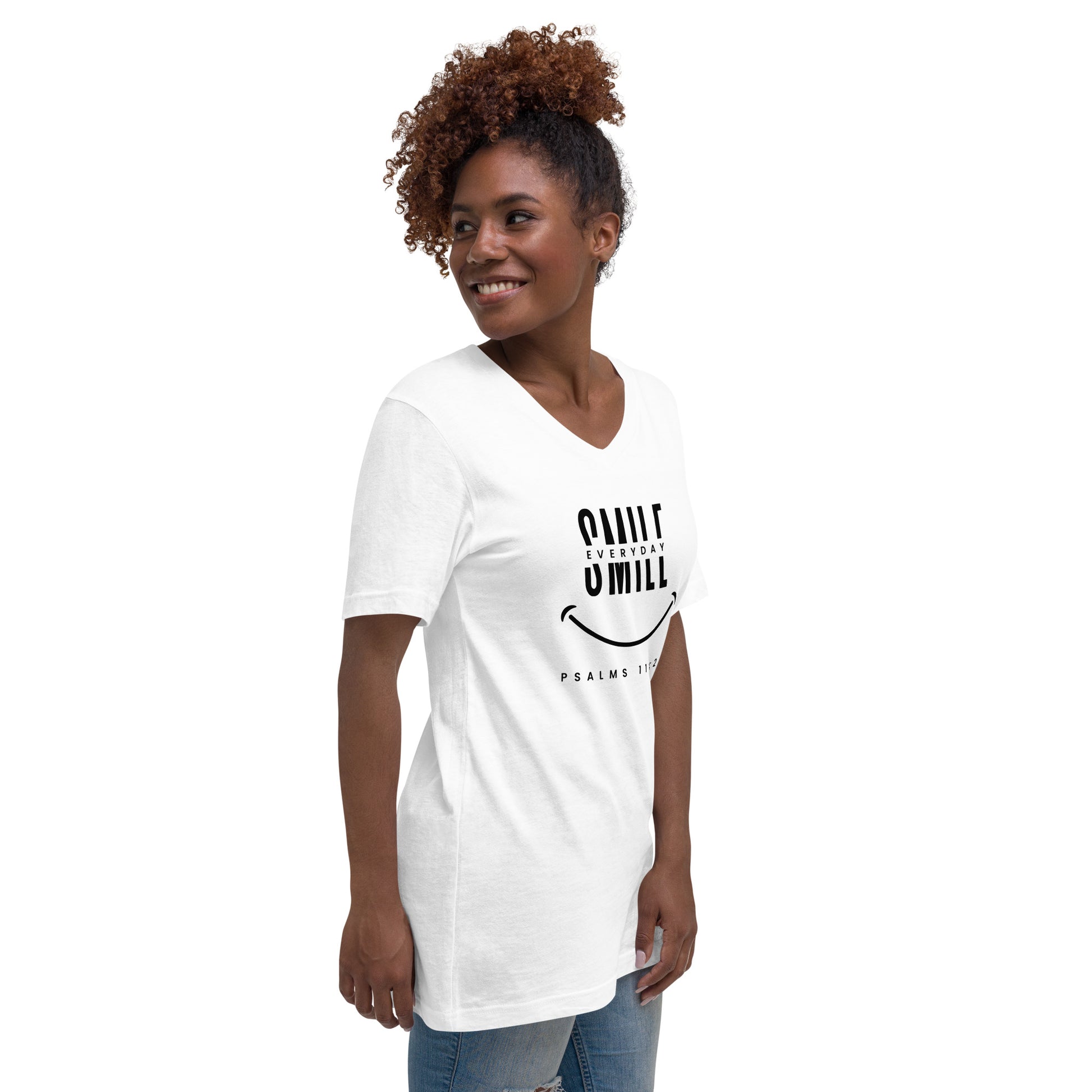 Smile Short Sleeve V-Neck T-Shirt Royalty’s Flame